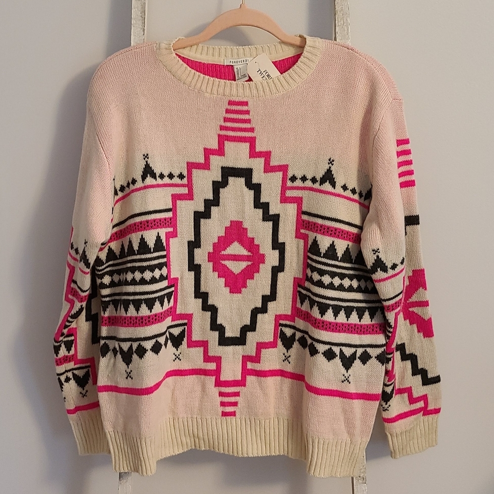 Forever 21♡ Wool Blend western Aztec sweater